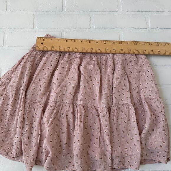 American Eagle Women's Pink Cottage Floral Print Lined Pull on Mini Skirt -sz S - Picture 4 of 5